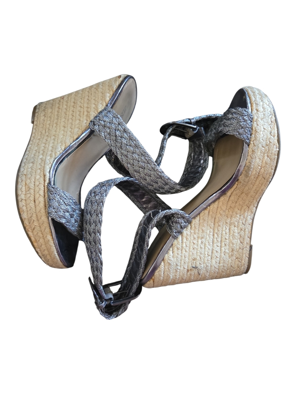 JustFab Woven Platform Espadrille Sandals - Gray - Picture 4 of 4